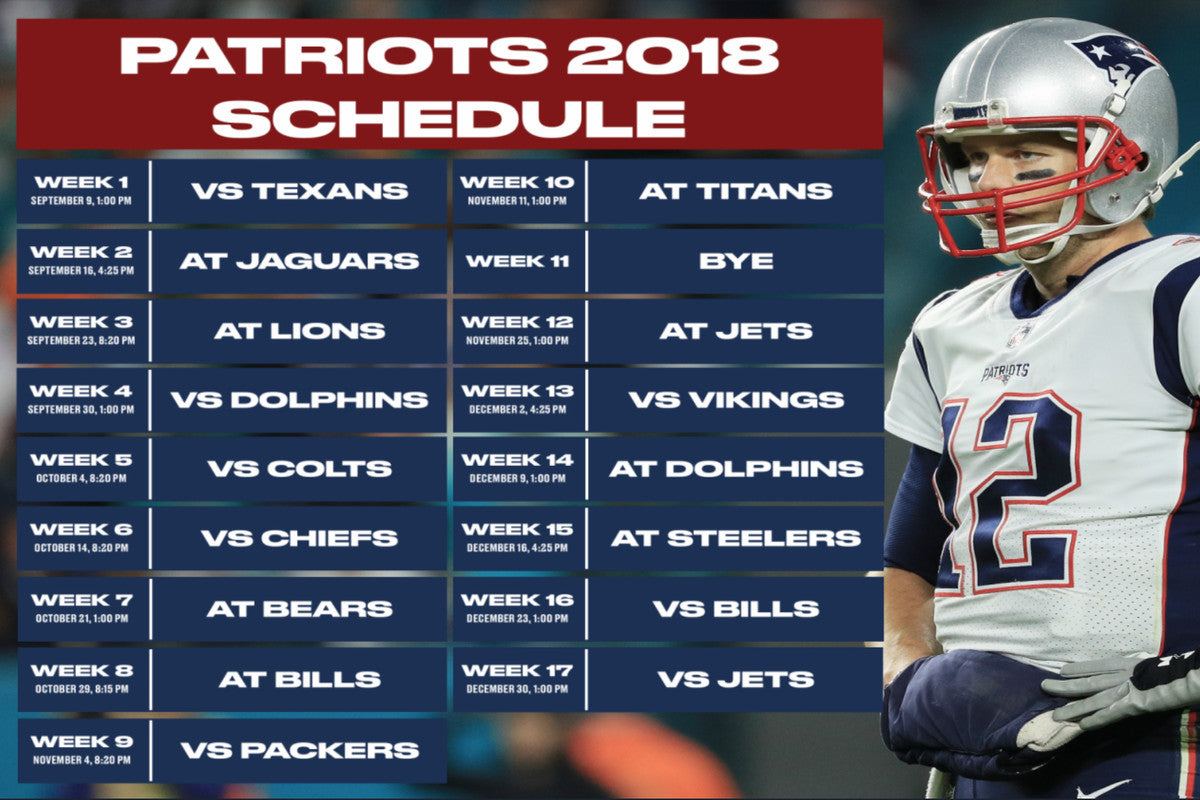 Patriots Schedule 617Apparel